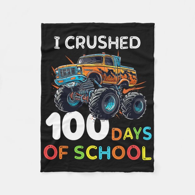 100 Tage Monster LKW 100 Scho-Tag Fleecedecke (Vorderseite)