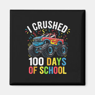100 Tage Monster LKW 100. Schultag Magnet