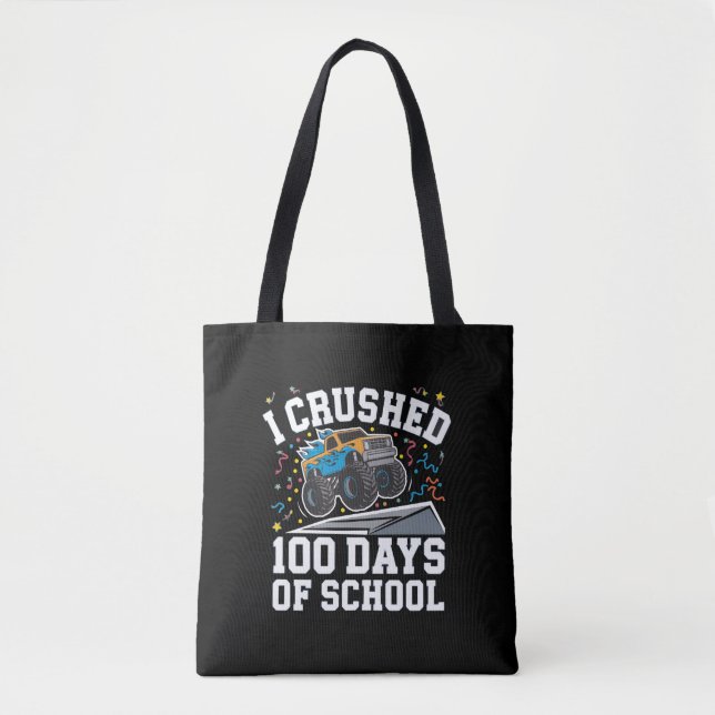 100 Tage Monster Truck Schule 100. Tagesschule Tasche (Vorderseite)