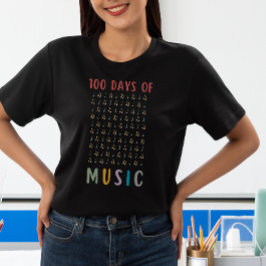 100 Tage Musiknoten 100. Schultagslehrer T-Shirt