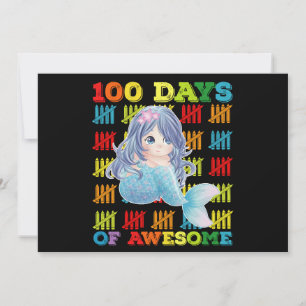 100 Tage Phantastische Meerjungfrau 100. Schultag Einladung