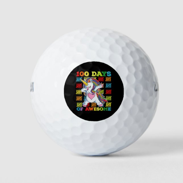 100 Tage Phantastisches Einhorn 100. Schultag Golfball (Vorderseite)