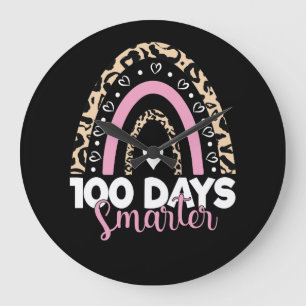 100 Tage Samrter Happy 100. Tag der Schule Regenbo Große Wanduhr