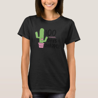 100 Tage schärfer Kaktus Lehrer Glücklicher 100. T T-Shirt
