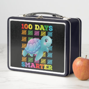 100 Tage schlauerer Turtle 100. Schultag Metall Brotdose