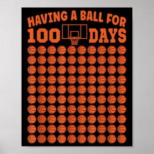 100 Tage Schulbasketball 100 Tage für Jungen Poster