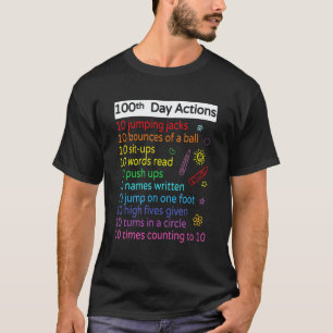 100 Tage Schule 100. Aktivitäten Lehrer Kinder B T-Shirt