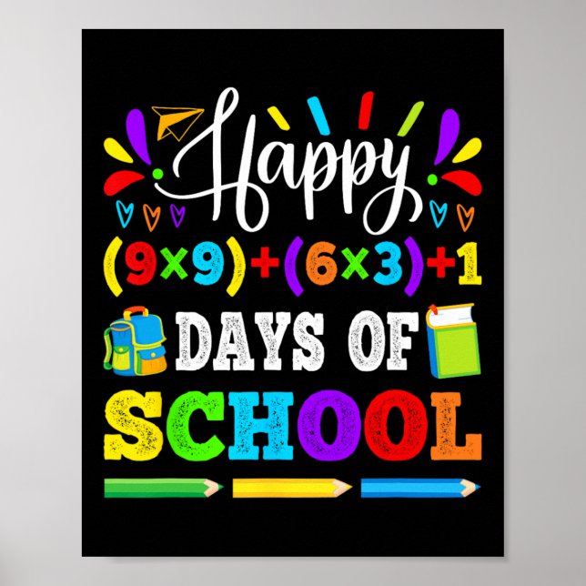 100 Tage Schule 100. Mathematik Gleichung Lehrer K Poster (Vorne)