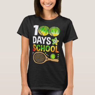 100 Tage Schule 100. Tag Sport Tennis Lehrer T-Shirt
