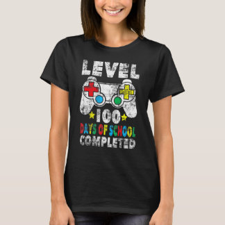 100 Tage Schule abgeschlossen Gamer Boy Level Up G T-Shirt