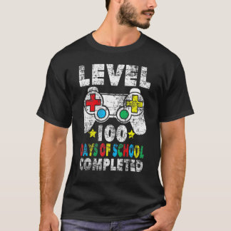 100 Tage Schule abgeschlossen Gamer Boy Level Up G T-Shirt