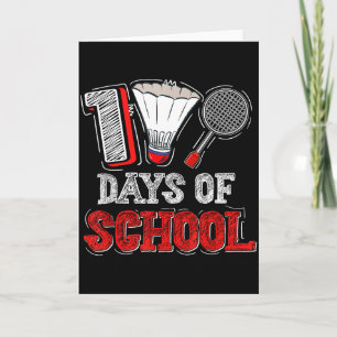 100 Tage Schule Badminton Liebhaber Kinder Jungen  Karte