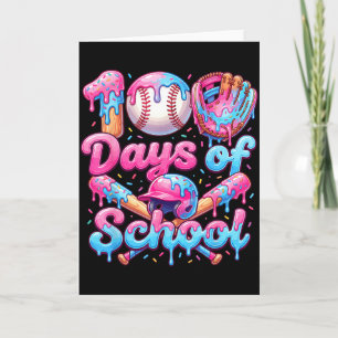 100 Tage Schule Baseball Jungen Kinder _1 Karte