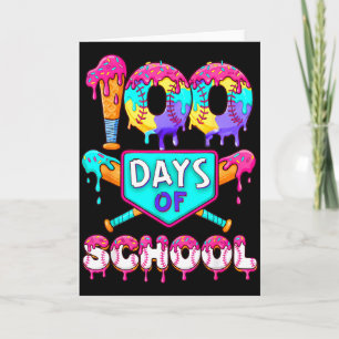 100 Tage Schule Baseball Jungen Kinder  Karte