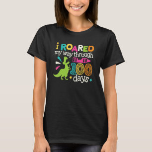 100 Tage Schule Dinosaurier Dino Brüllen Jungen Ki T-Shirt