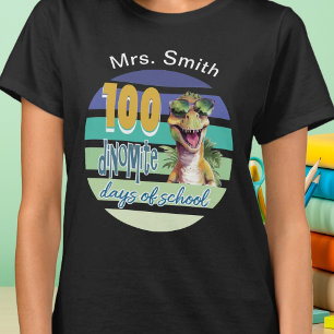 100 Tage Schule Dinosaurier-Lehrer T-Shirt