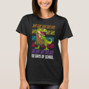 100 Tage Schule Dinosaurier-Maske Spaß Lehrer Jung T-Shirt