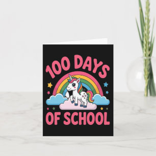 100 Tage Schule Einhorn Meilenstein Karte