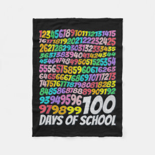 100 Tage Schule farbenfrohe Regenbogenlehrer Kinde Fleecedecke