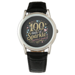 100 Tage Schule Funkeln Lernen und Lachen Armbanduhr