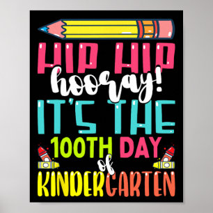 100 Tage Schule für Kinder Jungen Kindergarten Poster
