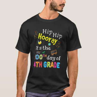 100 Tage Schule für Kinder Jungen Lehrer 4. Klasse T-Shirt