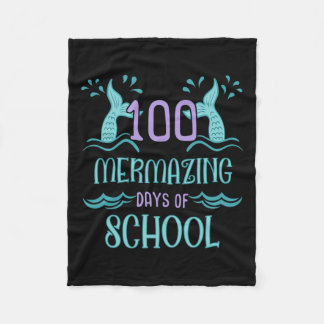 100 Tage Schule für Mädchen Meerjungfrau Geschenk Fleecedecke