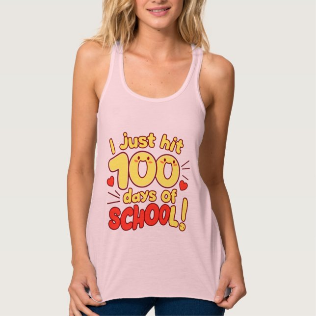 100 Tage Schule Kawaii Style Design Tank Top (Vorderseite)