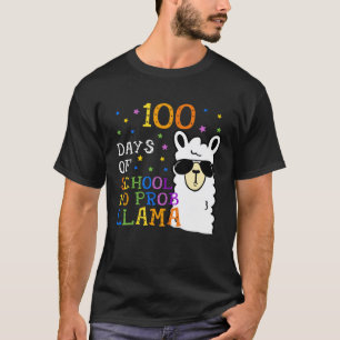 100 Tage Schule Kein Problem Lama Lama Lehrer 100 T-Shirt