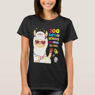 100 Tage Schule Kein Problem-Llama mit Mütze T-Shirt