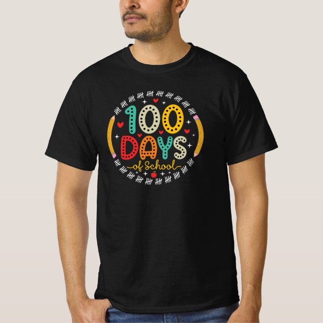 100 Tage Schule Lehrer Schüler T-Shirt (Vorderseite)