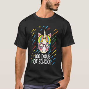 100 Tage Schule Niedlicher Einhorn Lehrer Schüler T-Shirt