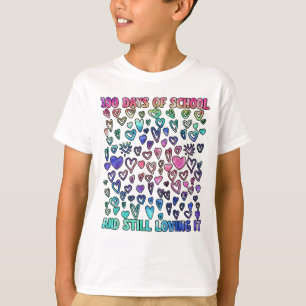 100 Tage Schule Und Ich Liebe Es Herzen T-Shirt
