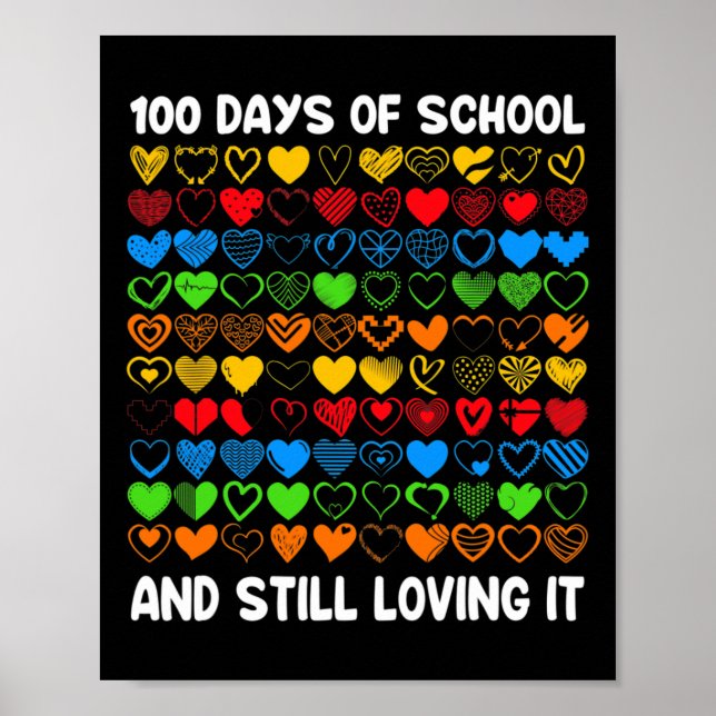 100 Tage Schule und immer noch lieben Mädchen Herz Poster (Vorne)
