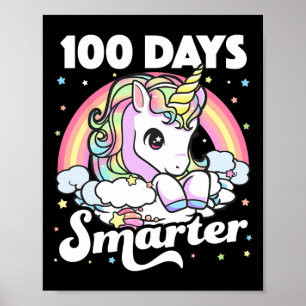 100 Tage Schule Unicorn Girls Lehrer 100. Tag Poster