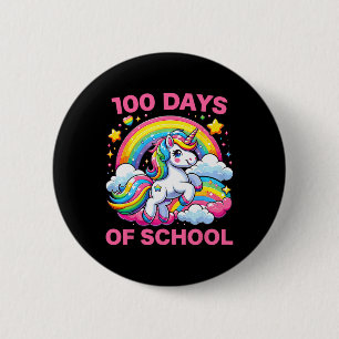 100 Tage Schule Unicorn Mädchen Lehrer 100. Tag Button