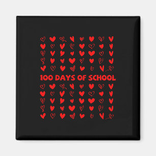 100 Tage Schule Valentinsherz Liebe 100. Tag Magnet
