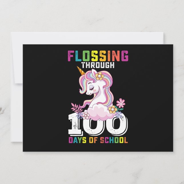 100 Tage Schuleinschluss Einladung (Vorderseite)