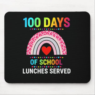 100 Tage Schulessen serviert Regenbogen-Mittagesse Mousepad