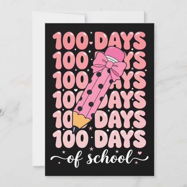 100 Tage Schulfeier Einladung (Vorderseite)