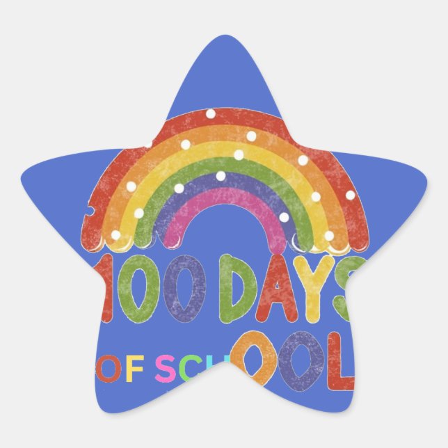 100 Tage Schulgeschenke Stern-Aufkleber (Vorderseite)