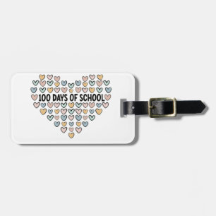 💖 100 Tage Schulherz Design Gepäckanhänger