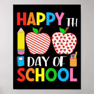 100 Tage Schulherz Streifen Lehrer und Stud Poster