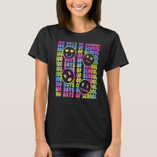 100 Tage schulische farbenfrohe Schullehrer studie T-Shirt