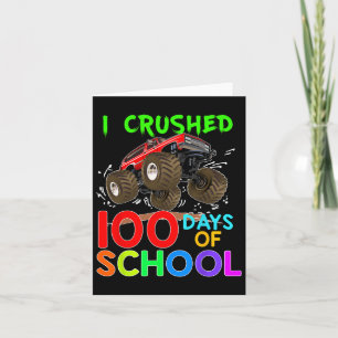 100 Tage schulische Monster Truck Kids Boys zerstö Karte