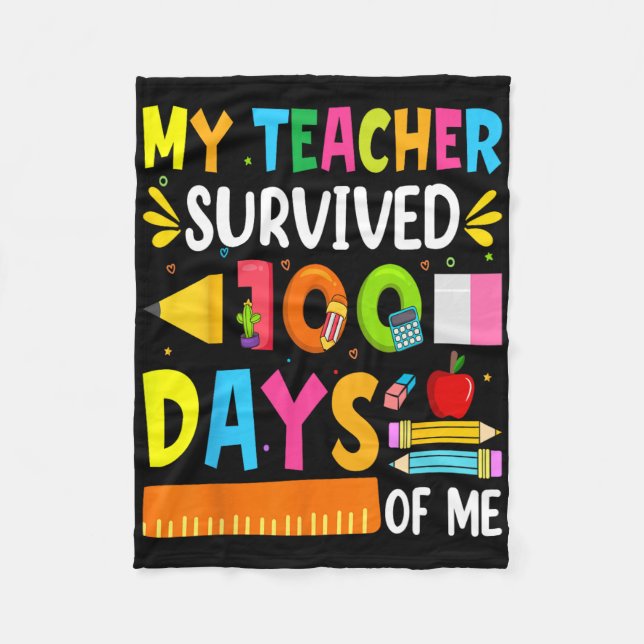 100 Tage Schuljunge Mädchen Kinder Lehrerin Gesche Fleecedecke (Vorderseite)