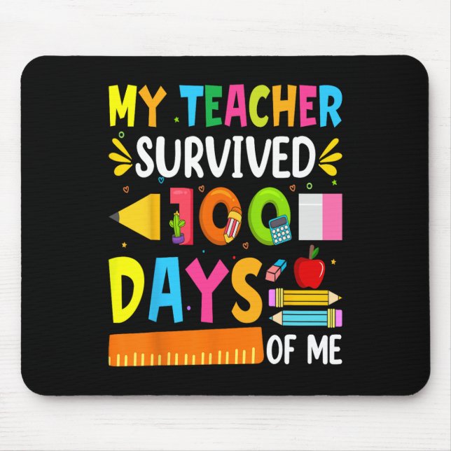 100 Tage Schuljunge Mädchen Kinder Lehrerin Gesche Mousepad (Vorne)