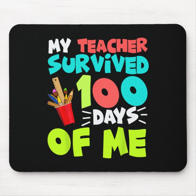100 Tage Schuljunge Mädchen Kinder Lehrerin Gesche Mousepad (Vorne)