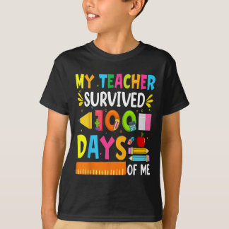100 Tage Schuljunge Mädchen Kinder Lehrerin Gesche T-Shirt
