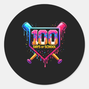 100 Tage Schulkinder Jungen 100. Schultag B Runder Aufkleber